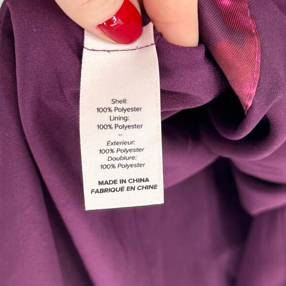 Cinq à Sept Alexa Tie-Dye Pink Burgundy Midi Slit Sz 4 Boho Chic Coastal Summer - Picture 9 of 9